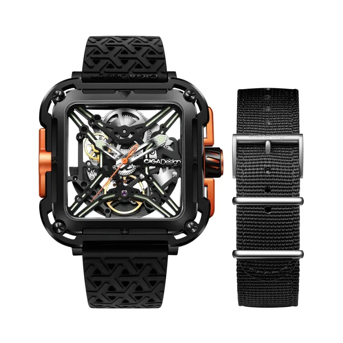 CIGA Design X Series Skeleton - Automatik Herrenuhr - Edelstahl - wasserdicht