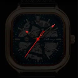 Skeleton Design - Black Technology - automatisk herrklocka - vattentät