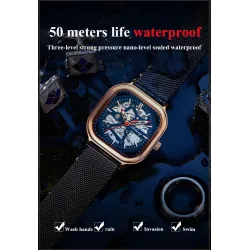 Skeleton Design - Black Technology - orologio da uomo automatico - impermeabile