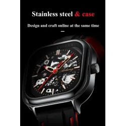Skeleton Design - Black Technology - orologio da uomo automatico - impermeabile