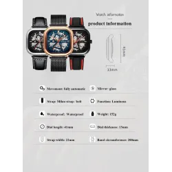 Skeleton Design - Black Technology - Automatik Herrenuhr - wasserdicht