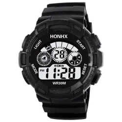 RelojesHONHX - reloj militar digital para hombre - LED - resistente al agua