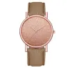 Luxe dames quartz horloge - leren band - met strassHorloges