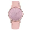 Luxe dames quartz horloge - leren band - met strassHorloges