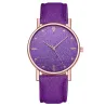 Luxe dames quartz horloge - leren band - met strassHorloges