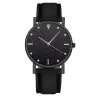 Luxe dames quartz horloge - leren band - met strassHorloges