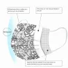 Masques de protection visage / bouche - jetables - 3 plis - pour adultes - imprimé papillons noirs - 50 pièces