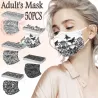 Mascarillas bucalesMascarillas protectoras faciales / bucales - desechables - 3 capas - para adultos - estampado de mariposas...