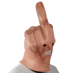 Latex-Gesichtsmaske - Vollgesicht - für Halloween / Maskeraden - Mittelfinger