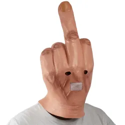 Latex-Gesichtsmaske - Vollgesicht - für Halloween / Maskeraden - Mittelfinger
