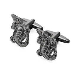 Copper cufflinks with alligator - crocodile