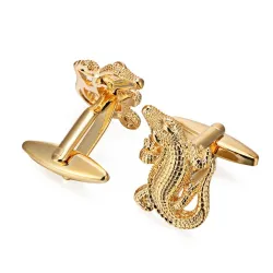 Copper cufflinks with alligator - crocodile