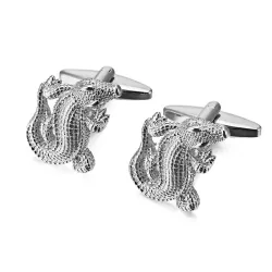 Copper cufflinks with alligator - crocodile