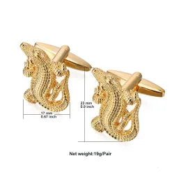 Copper cufflinks with alligator - crocodile