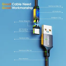 Magnetic charging cable - USB - Micro USB - type-C - fast charge - for iPhone