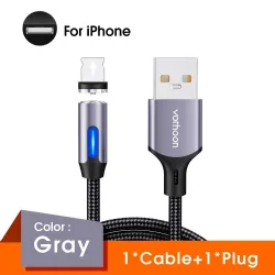 Câble de charge magnétique - USB - Micro USB - type-C - charge rapide - pour iPhone