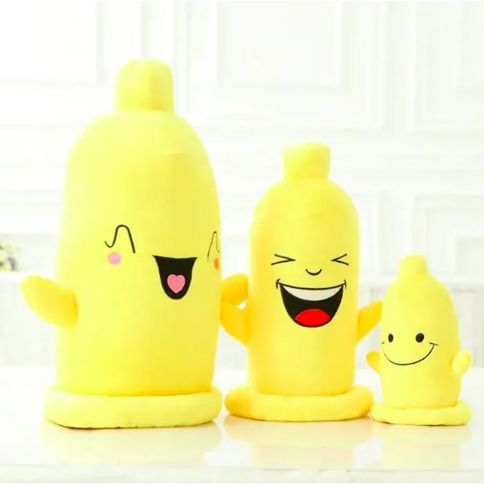 Condom-shaped plush pillow - for adults