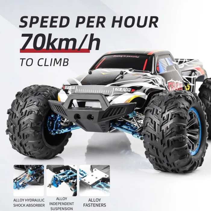 RC samochód ciężarowy - 4WD Off Road - 1:10 - 2,4G - 70 km/h duża prędkość - pilot zdalnego sterowaniaSamochód