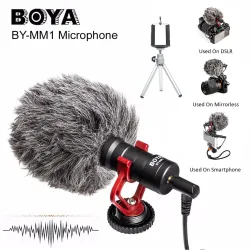 BOYA BY-MM1 - mikrofon - z futerkiem - nagrywanie wideo - do iPhone X 8 7 Huawei Nikon Canon DSLRMikrofony
