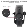 Microphone à condensateur - RVB - USB - avec prise pour écouteurs - pour Smartphones / ordinateurs portables / jeux
