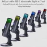 Kondensatormikrofon - RGB - USB - med hörlursuttag - för smartphones / bärbara datorer / spel
