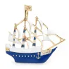 Segelboot aus Emaille - elegante Brosche