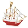 Segelboot aus Emaille - elegante Brosche