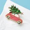 Fashionable brooch with a car / Christmas tree