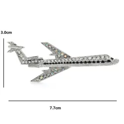 Glittrande stor airbus/flygplan - elegant brosch