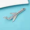 Glittrande stor airbus/flygplan - elegant brosch
