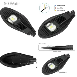 Luz de rua LED - lâmpada - à prova d'água - 30W - 50W - 80W - 100W - 120W - 150W - 200W