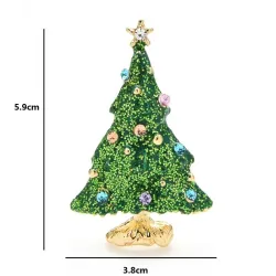 BrochesÁrbol de Navidad nevando - con pedrería - elegante broche