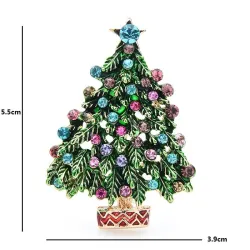 Groene kristallen kerstboom - modieuze brocheBroches