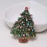Green crystal Christmas tree - fashionable brooch