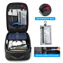 Modny plecak - wodoodporny - antykradzieżowy - port ładowania USB - na laptopa 17,3 calaPlecaki