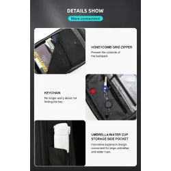 Modny plecak - wodoodporny - antykradzieżowy - port ładowania USB - na laptopa 17,3 calaPlecaki