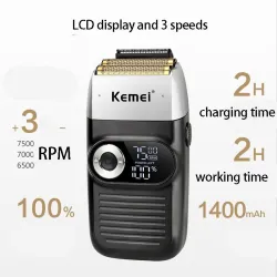 Kemei KM-2026 - electric shaver / beard trimmer - LCD - 3 speed - 0.0mm