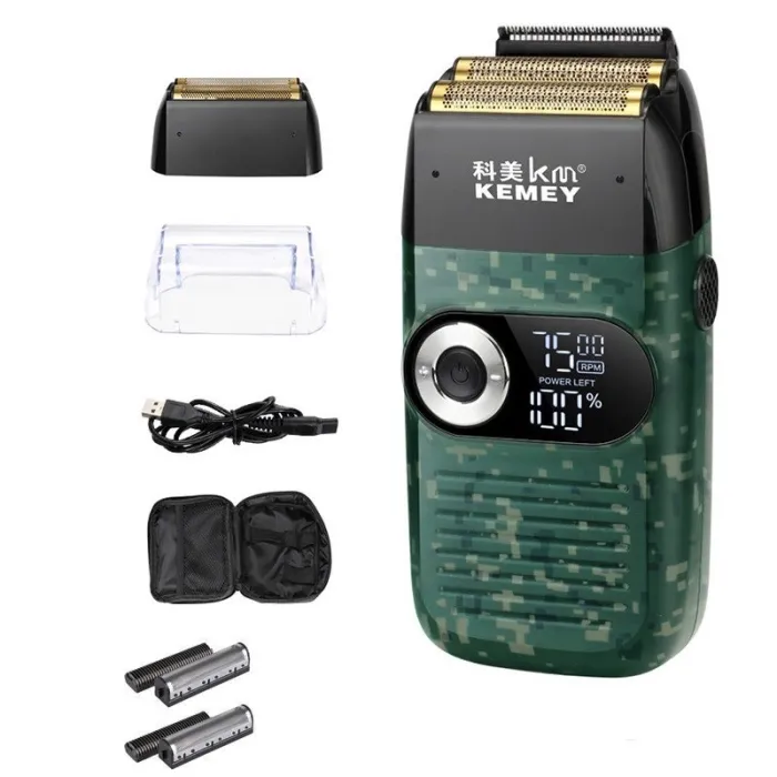 Kemei KM-2026 - golarka elektryczna / trymer do brody - LCD - 3 prędkości - 0,0mmTrymery do włosów