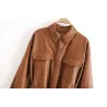 Vintage lockere Lederjacke - mit Gürtel