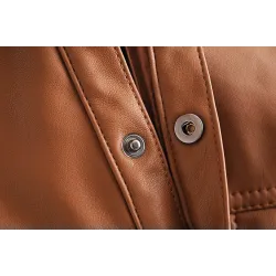 Vintage lockere Lederjacke - mit Gürtel