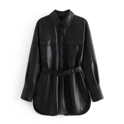 Vintage los leren jack - met riemJassen