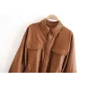 Vintage lockere Lederjacke - mit Gürtel
