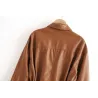 Vintage lockere Lederjacke - mit Gürtel