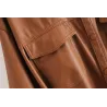 Vintage lockere Lederjacke - mit Gürtel
