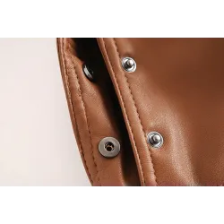 Vintage lockere Lederjacke - mit Gürtel