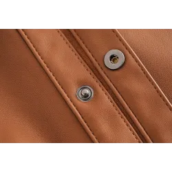 Vintage lockere Lederjacke - mit Gürtel