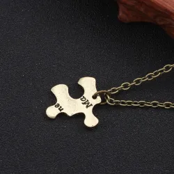 "Always Together Never Apart" - pendentif puzzle vintage - collier - 5 pièces