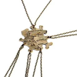 "Always Together Never Apart" - vintage pusselhänge - halsband - 5 delar