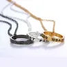 "Best Friends Forever" Schriftzug Kreisanhänger - dreifarbige Halskette