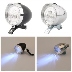 3 LED - vintage - bike headlight - front - flash